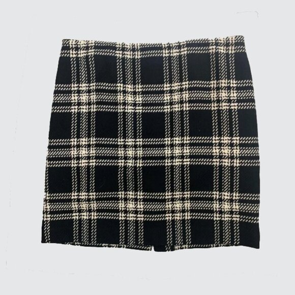 Talbots Petites Plaid Wool Blend Mini Skirt 14P - Picture 2 of 8